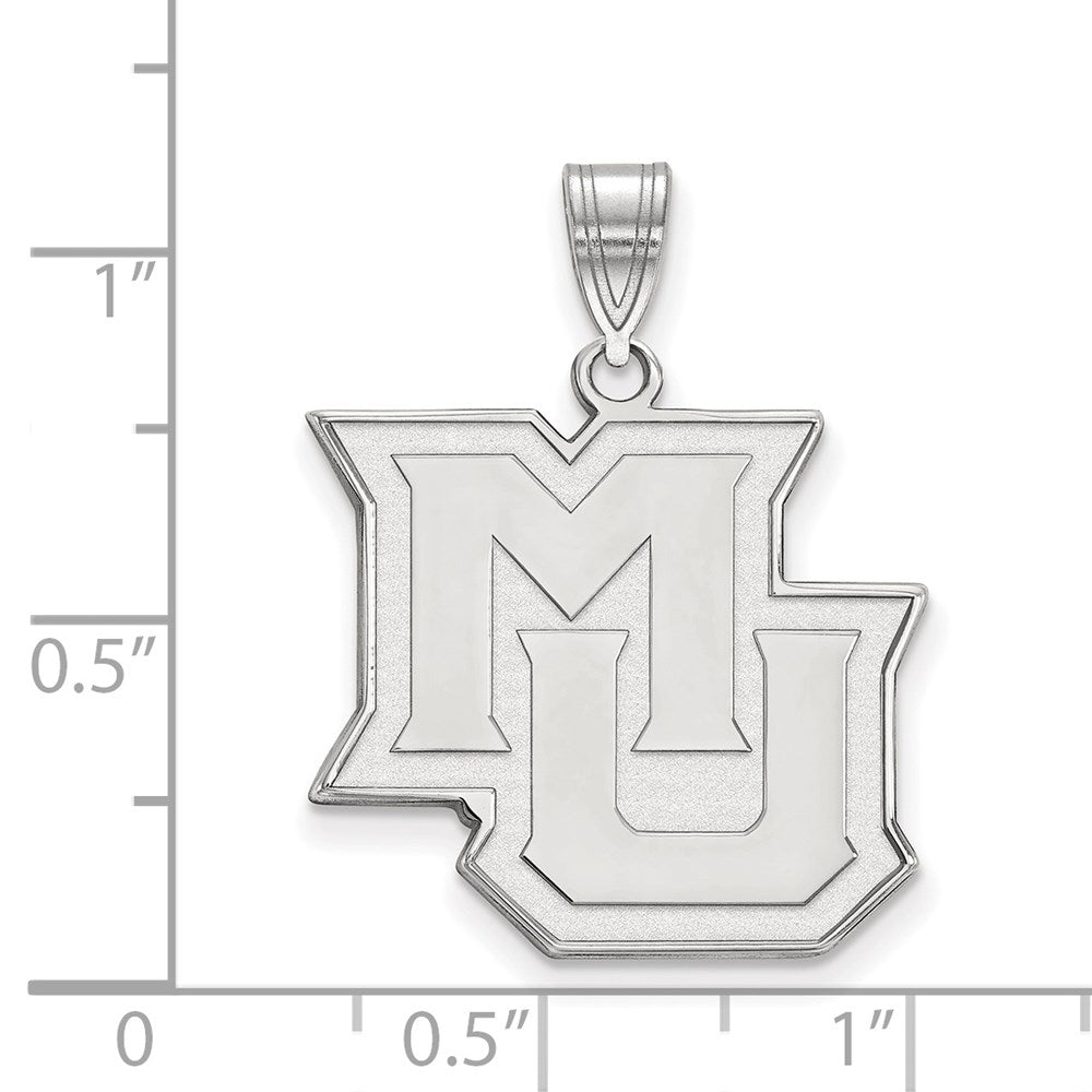 Sterling Silver Rhodium-plated LogoArt Marquette University M-U Large Pendant