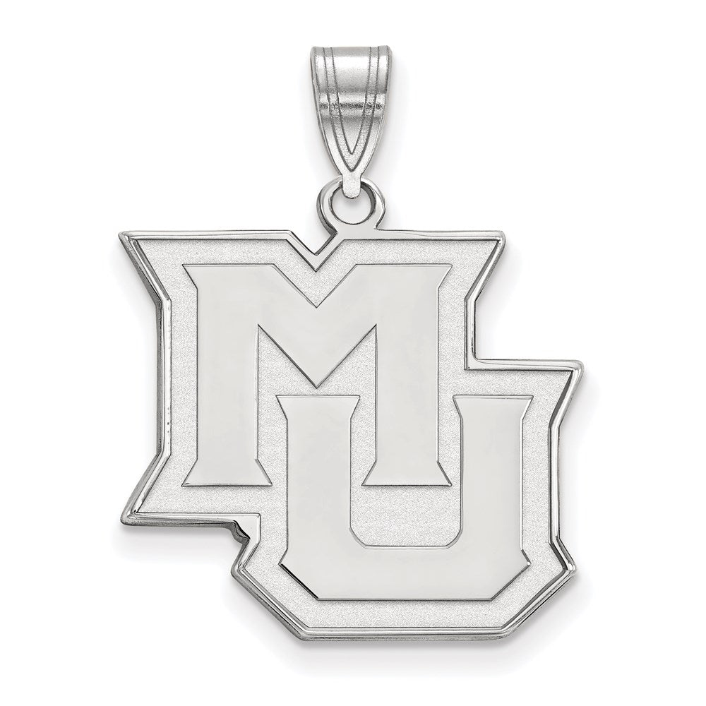 10k White Gold LogoArt Marquette University M-U Large Pendant