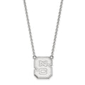 Sterling Silver Rhodium-plated LogoArt North Carolina State University N-C-S Large Pendant 18 inch Necklace