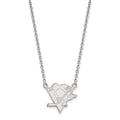 Sterling Silver Rhodium-plated NHL LogoArt Pittsburgh Penguins Large Pendant 18 inch Necklace