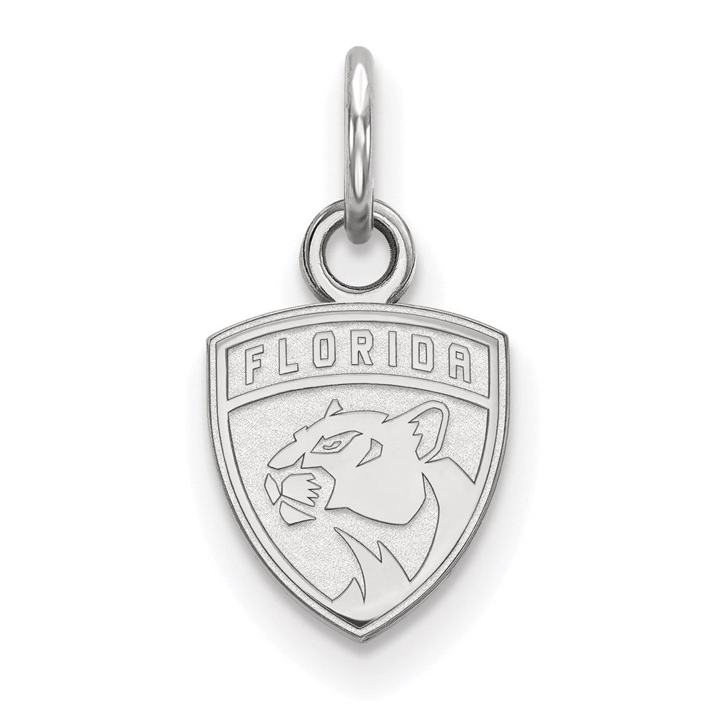 Sterling Silver Rhodium-plated NHL LogoArt Florida Panthers Extra Small Pendant