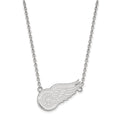 14k White Gold NHL LogoArt Detroit Red Wings Large Pendant 18 inch Necklace