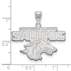 Sterling Silver Rhodium-plated LogoArt Southern Illinois University Salukis Large Pendant