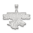 Sterling Silver Rhodium-plated LogoArt Southern Illinois University Salukis Large Pendant