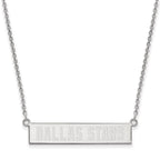 Sterling Silver Rhodium-plated NHL LogoArt Dallas Stars Small Bar 18 inch Necklace