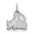 Sterling Silver Rhodium-plated LogoArt Texas Christian University Horned Frog Extra Small Pendant