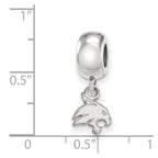 Sterling Silver Rhodium-plated LogoArt Texas State University Bobcat Extra Small Dangle Bead Charm