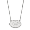 14k White Gold LogoArt University of Georgia Letter G Large Pendant 18 inch Necklace