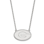 14k White Gold LogoArt University of Georgia Letter G Large Pendant 18 inch Necklace