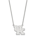 14k White Gold LogoArt University of Kentucky U-K Large Pendant 18 inch Necklace