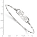 Sterling Silver Rhodium-plated LogoArt University of Pittsburgh Small Center 7 inch Wire Bangle