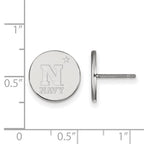 Sterling Silver Rhodium-plated LogoArt US Naval Academy Small Disc Post Earrings