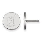 Sterling Silver Rhodium-plated LogoArt US Naval Academy Small Disc Post Earrings