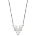 10k White Gold LogoArt University of Virginia Large Pendant 18 inch Necklace
