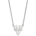 Sterling Silver Rhodium-plated LogoArt University of Virginia Large Pendant 18 inch Necklace