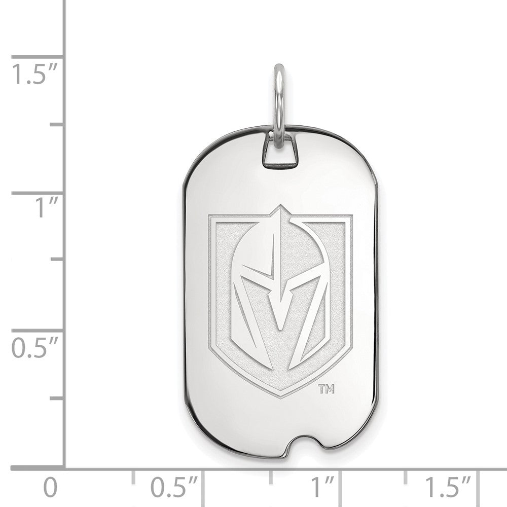 Sterling Silver Rh-plated LogoArt Vegas Golden Knights Small Dog Tag