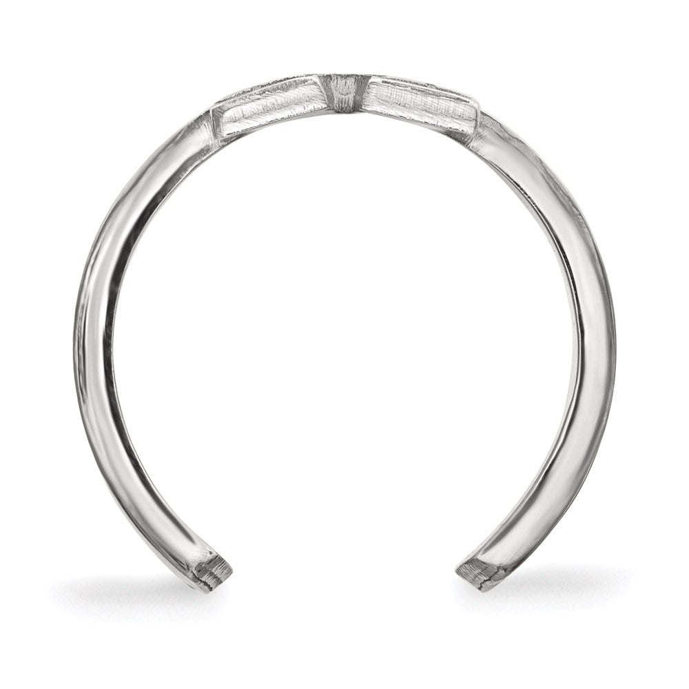 Sterling Silver Rhodium-plated LogoArt Villanova University Letter V Toe Ring