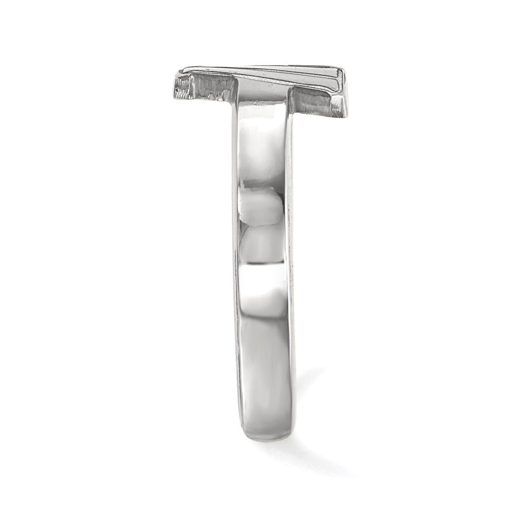 Sterling Silver Rhodium-plated LogoArt Villanova University Letter V Toe Ring