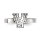 Sterling Silver Rhodium-plated LogoArt Villanova University Letter V Toe Ring