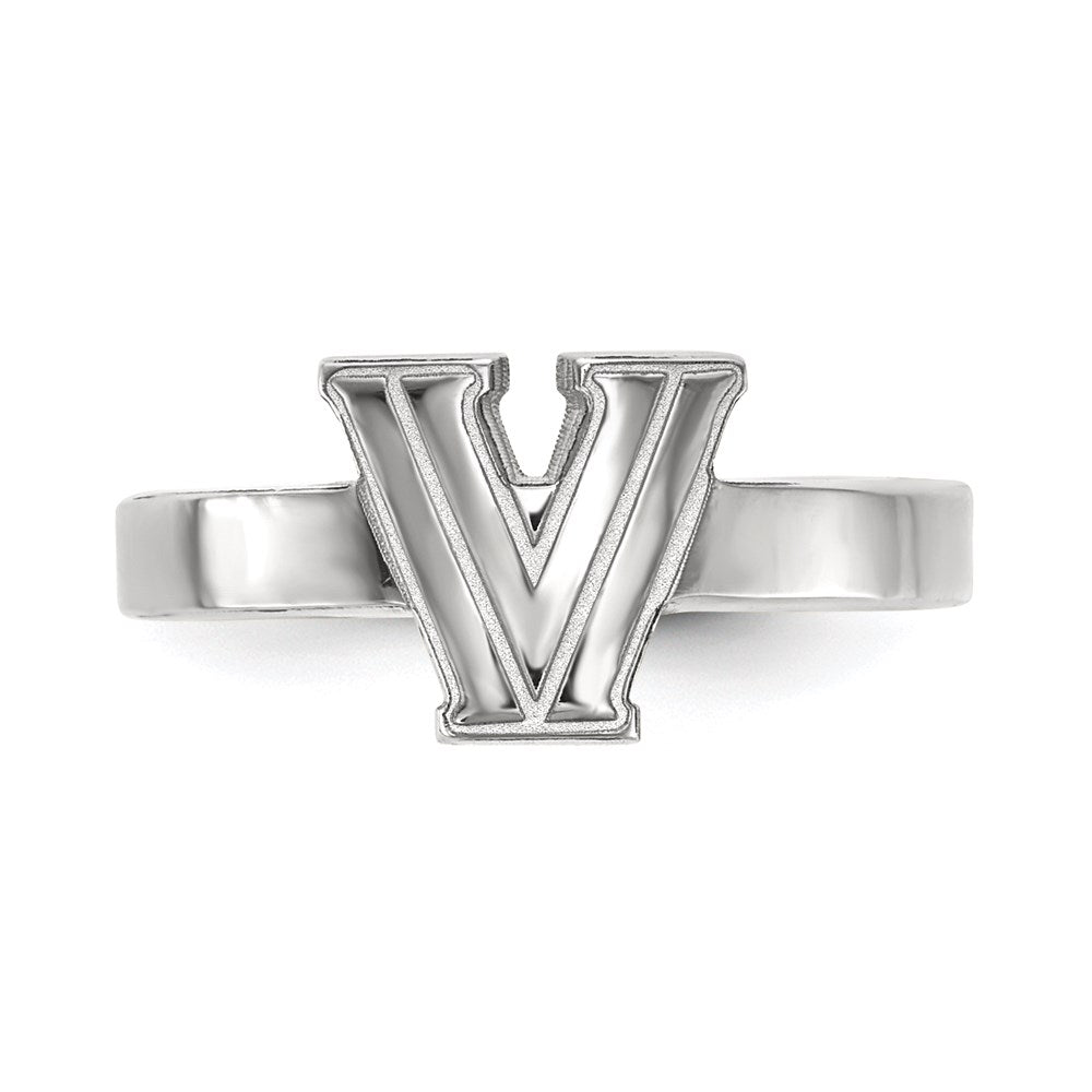 Sterling Silver Rhodium-plated LogoArt Villanova University Letter V Toe Ring