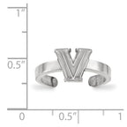Sterling Silver Rhodium-plated LogoArt Villanova University Letter V Toe Ring