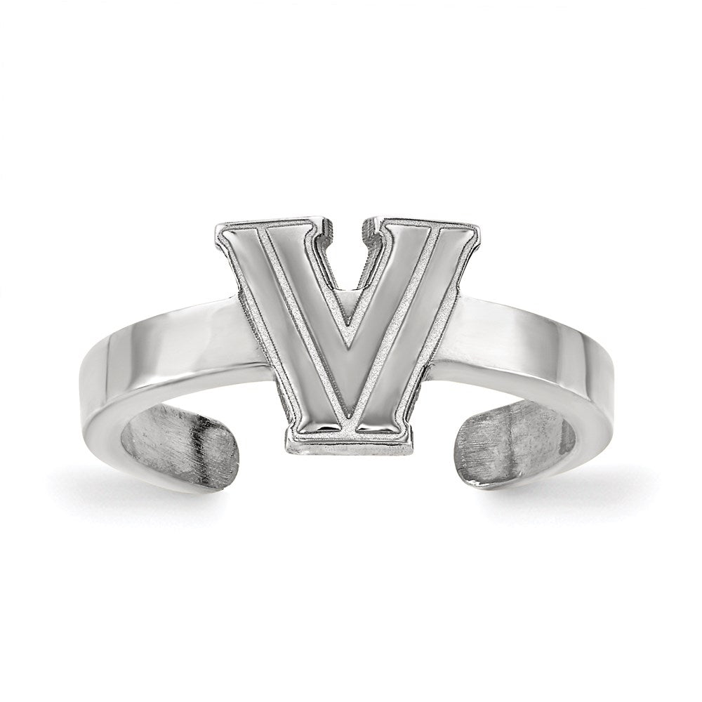 Sterling Silver Rhodium-plated LogoArt Villanova University Letter V Toe Ring