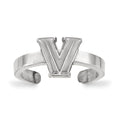 Sterling Silver Rhodium-plated LogoArt Villanova University Letter V Toe Ring