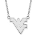 14k White Gold LogoArt West Virginia University W-V Large Pendant 18 inch Necklace