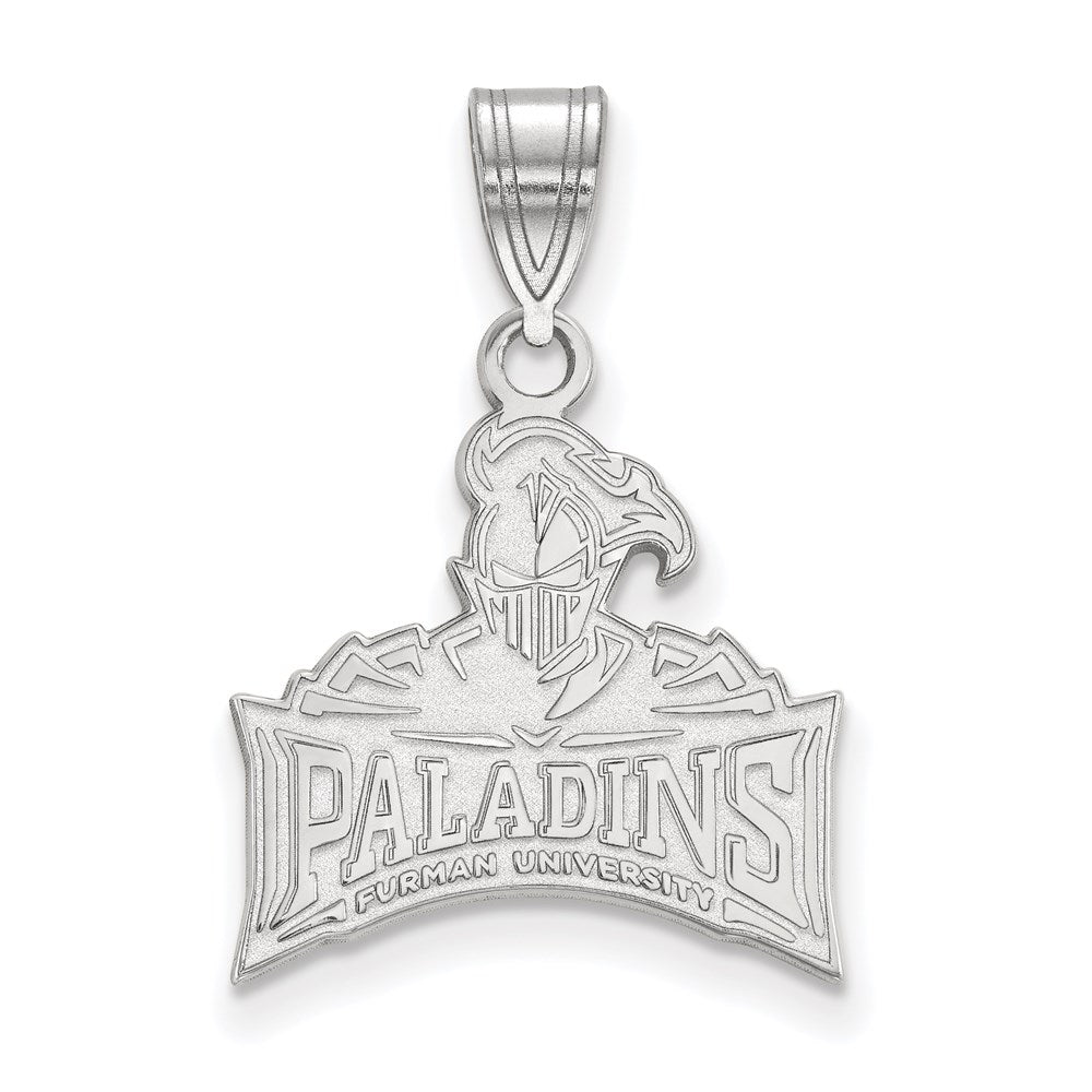 Sterling Silver Rhodium-plated LogoArt Furman University Paladins Medium Pendant