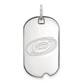 Sterling Silver Rhodium-plated NHL LogoArt Carolina Hurricanes Small Dog Tag Pendant