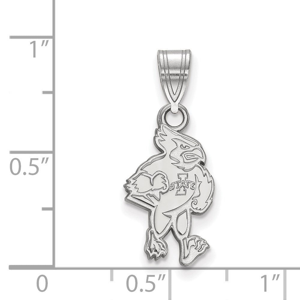 14k White Gold LogoArt Iowa State University Cardinal Medium Pendant