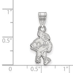 Sterling Silver Rhodium-plated LogoArt Iowa State University Cardinal Medium Pendant