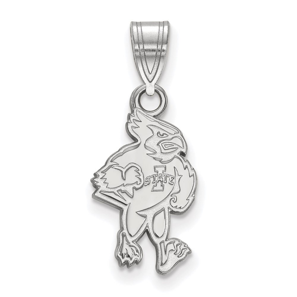 14k White Gold LogoArt Iowa State University Cardinal Medium Pendant