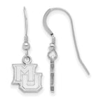Sterling Silver Rhodium-plated LogoArt Marquette University M-U Extra Small Dangle Wire Earrings