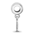 Sterling Silver Rhodium-plated NHL LogoArt Toronto Maple Leafs Extra Small Dangle Bead Charm