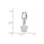 Sterling Silver Rhodium-plated NHL LogoArt Toronto Maple Leafs Extra Small Dangle Bead Charm