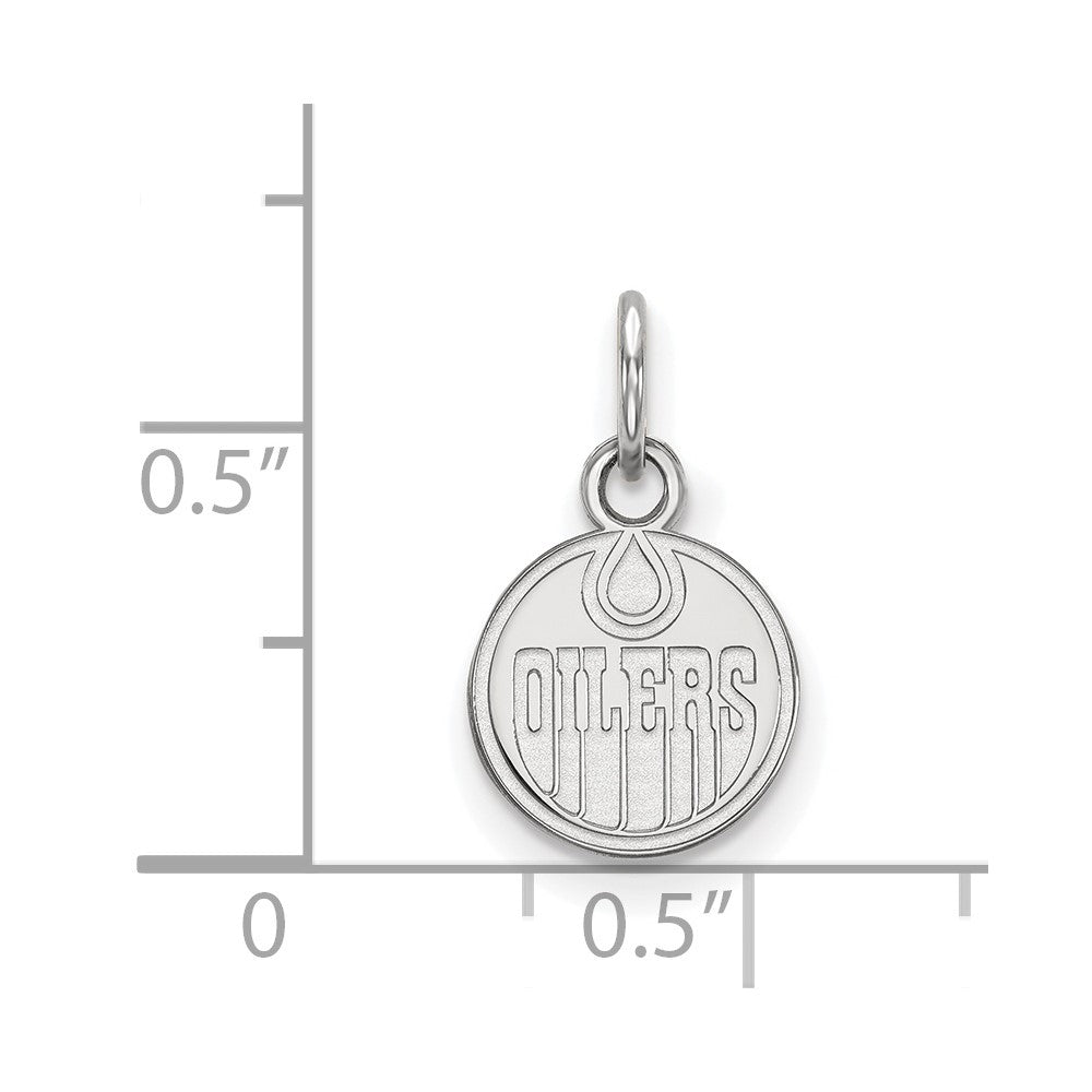 Sterling Silver Rhodium-plated NHL LogoArt Edmonton Oilers Extra Small Pendant