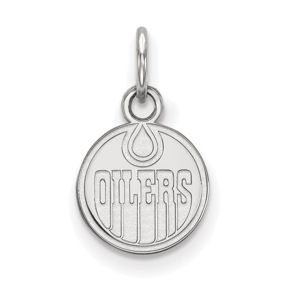 Sterling Silver Rhodium-plated NHL LogoArt Edmonton Oilers Extra Small Pendant