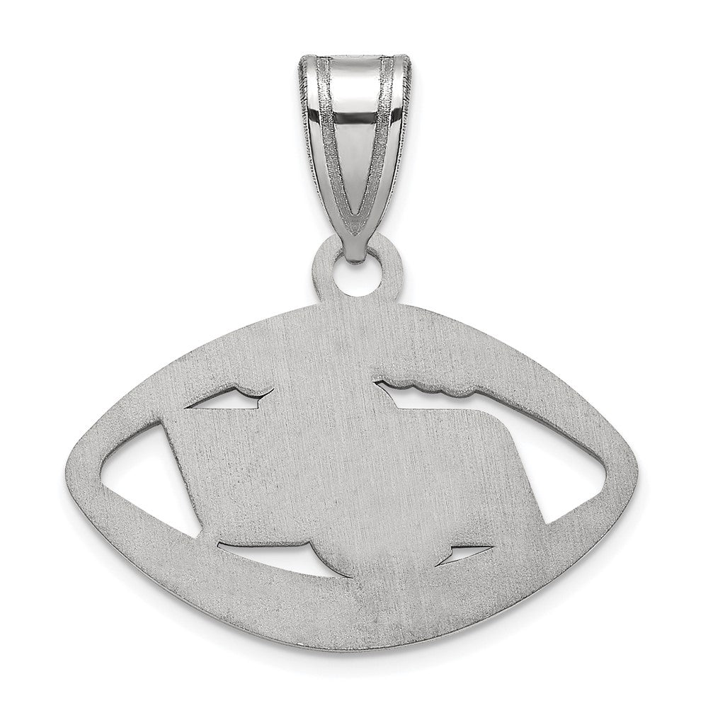 Sterling Silver Rhodium-plated LogoArt Oklahoma State University O-S-U Football Pendant