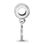 Sterling Silver Rhodium Plated Major League Baseball LogoArt Cincinnati Reds Dangle Bead