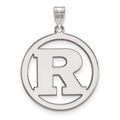 Sterling Silver Rhodium-plated LogoArt Rutgers University Letter R Extra Large Circle Pendant