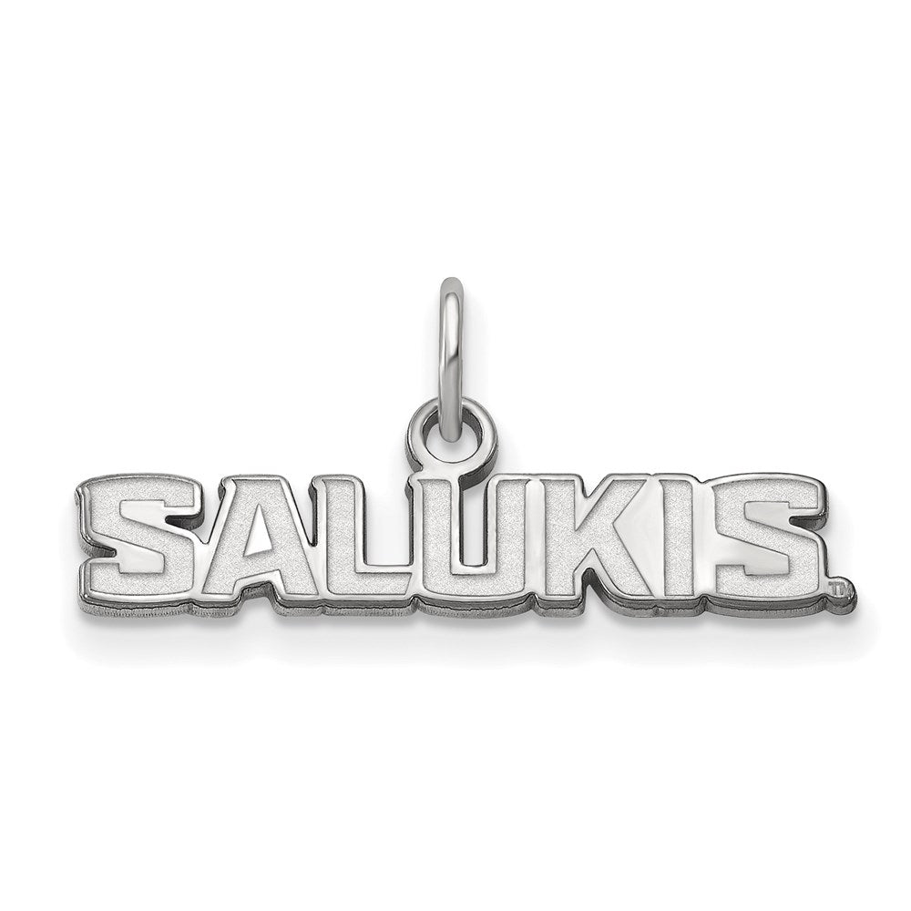 Sterling Silver Rhodium-plated LogoArt Southern Illinois University Salukis Extra Small Pendant