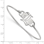 Sterling Silver Rhodium-plated LogoArt University of Louisville Letter L Small Center 7 inch Wire Bangle