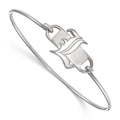 Sterling Silver Rhodium-plated LogoArt University of Louisville Letter L Small Center 7 inch Wire Bangle