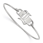 Sterling Silver Rhodium-plated LogoArt University of Louisville Letter L Small Center 7 inch Wire Bangle