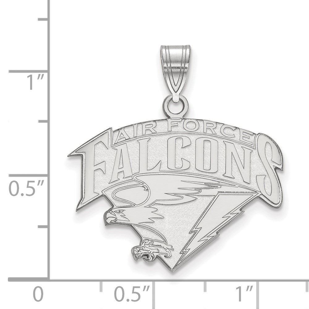 10k White Gold LogoArt United States Air Force Academy Falcons Large Pendant