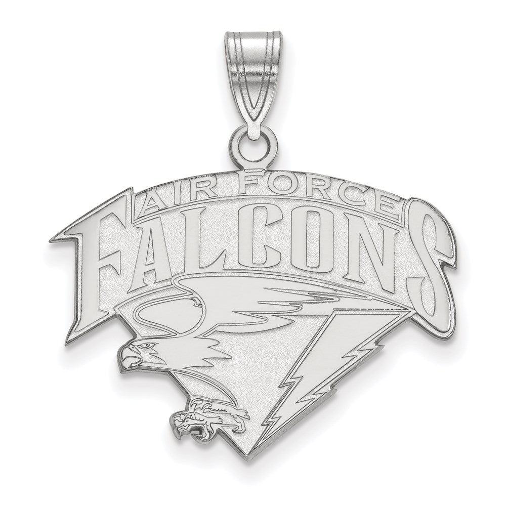 14k White Gold LogoArt United States Air Force Academy Falcons Large Pendant