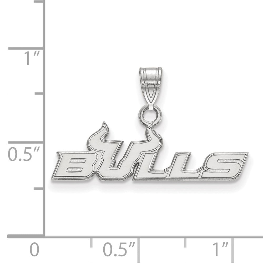 10k White Gold LogoArt University of South Florida Bulls Small Pendant