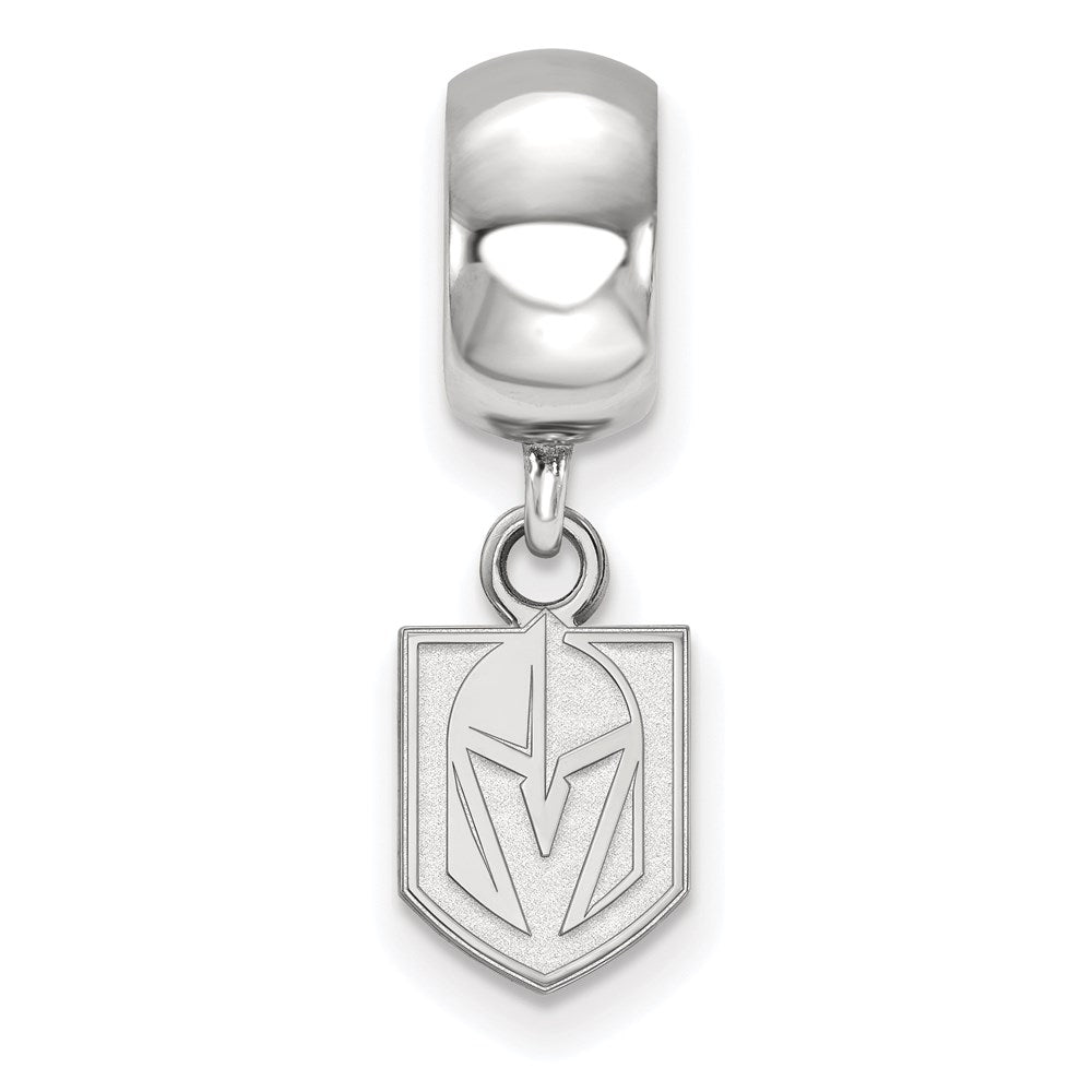 Sterling Silver Rhodium-plated NHL LogoArt NHL Vegas Golden Knights Extra Small Dangle Bead Charm