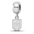 Sterling Silver Rhodium-plated NHL LogoArt NHL Vegas Golden Knights Extra Small Dangle Bead Charm